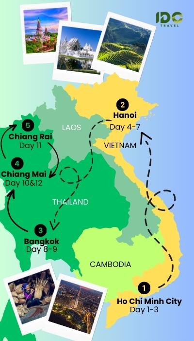 12 days in Vietnam and Thailand from Ho Chi Minh City