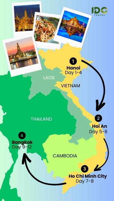 12 days in Vietnam and Thailand from Hanoi