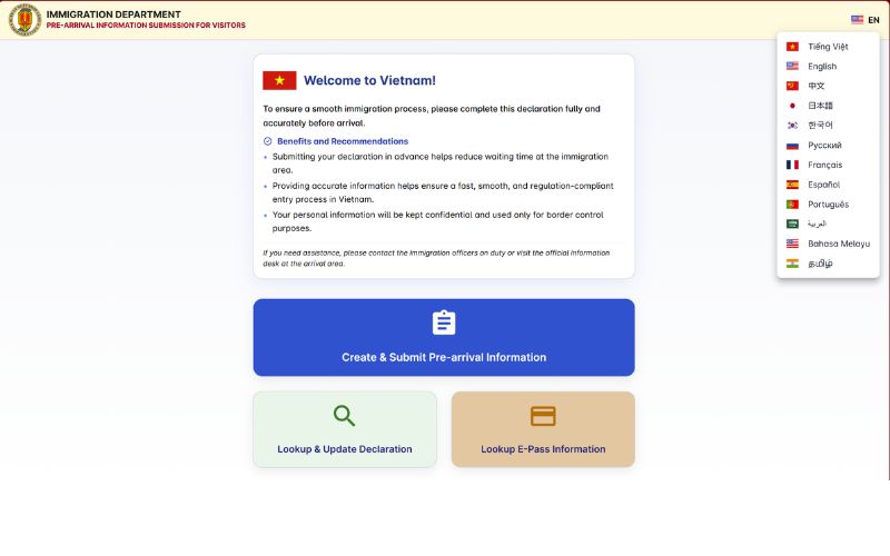 2. Choose your language