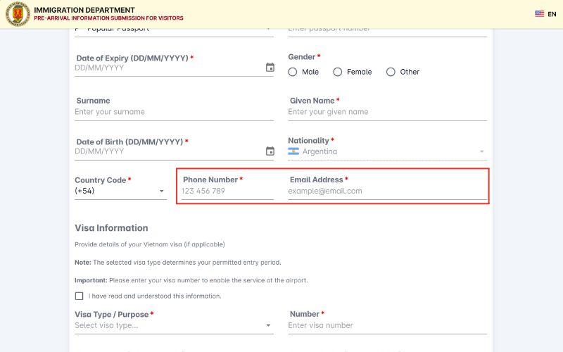 6. Provide your number contact and email address