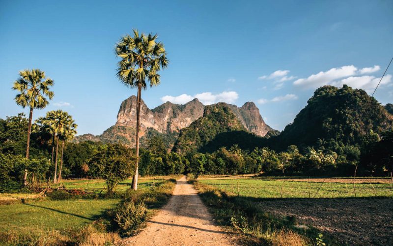 A village in Hpa An, Myanmar
