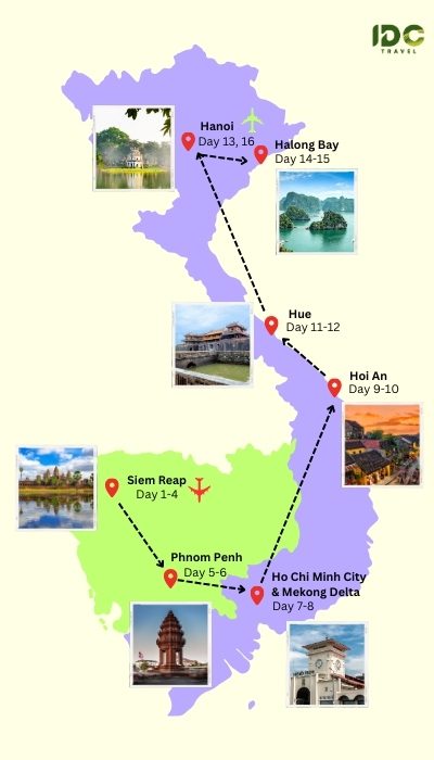 Amazing of Vietnam and Cambodia in 16 Days