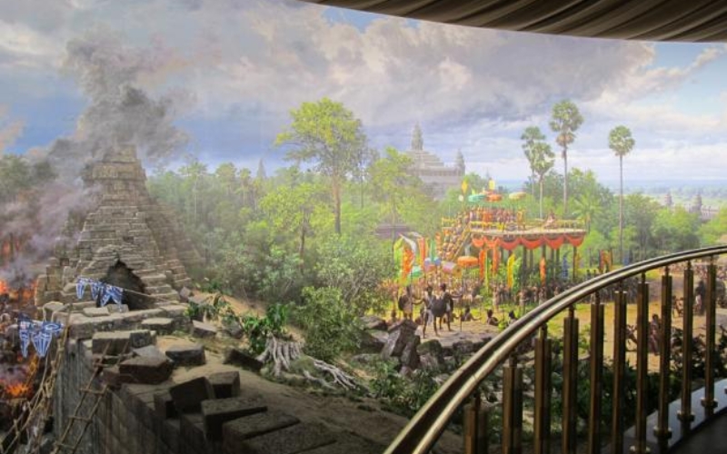 A 360-degree exhibit showcasing the grandeur of Angkor's history