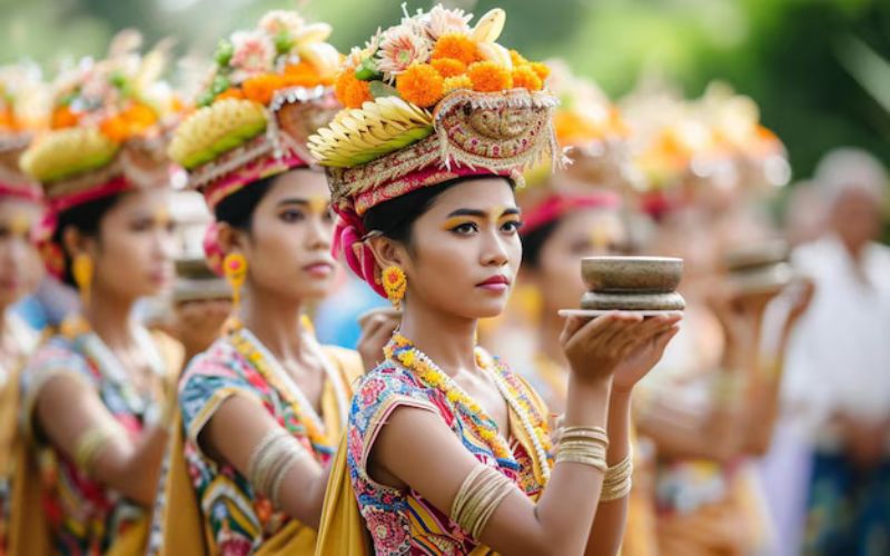 Beautiful costume women in Chiang Mai Flower Festival