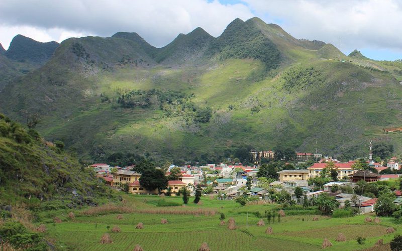 Beautiful scenery of mountain village