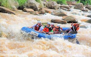 Challenge yourself as you navigate the rapids of the Mae Taeng River
