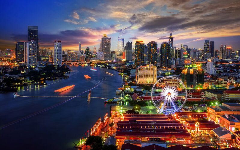 Central Bangkok And The Chao Phraya River