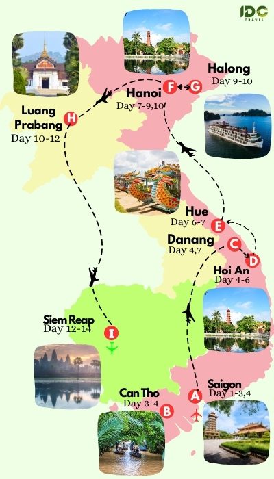 Combined Trip in 2 Weeks to Vietnam - Laos - Cambodia