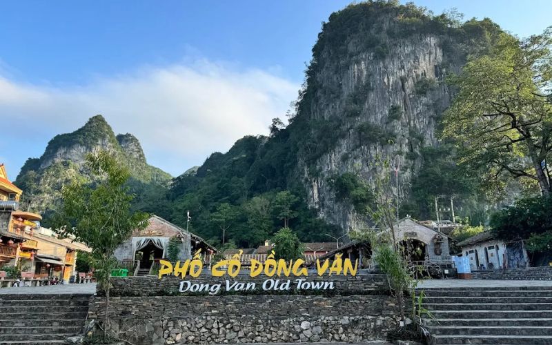 Dong Van Old Town on the Ha Giang Loop, featuring heritage architecture and dramatic mountain scenery in northern Vietnam