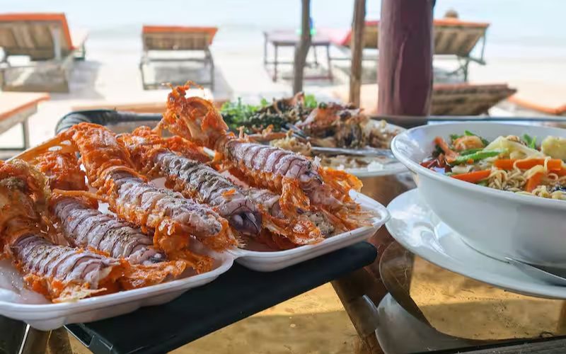 Enjoy fresh seafood in Koh Rong