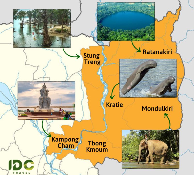 East Cambodia tourist map