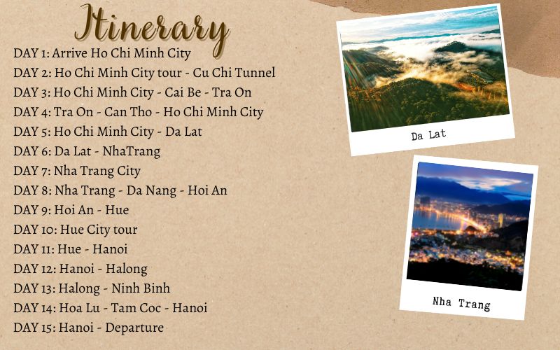 Example Vietnam 15-day Tour
