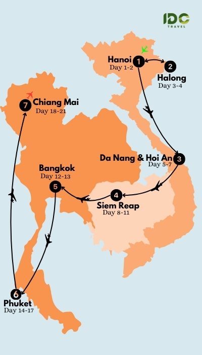 Explore the Majestic Beauty of Vietnam – Cambodia – Thailand in 21 Days