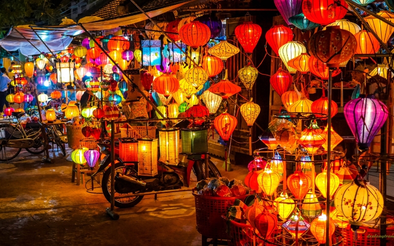 Every corner in the ancient town is decorated with colorful lanterns
