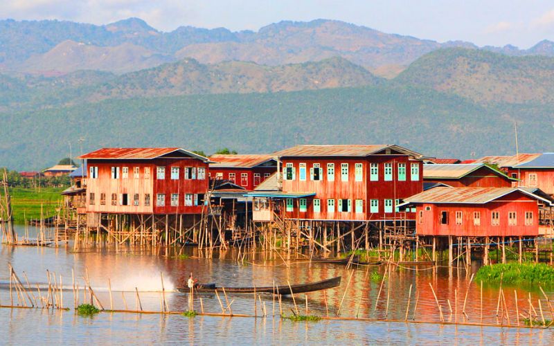 Floating village on Inle Lake