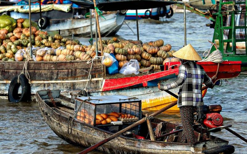 Floating Market in The Mekong Delta