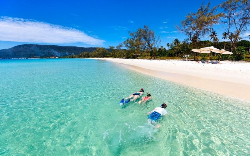 Family relax in Koh Rong, Cambodia