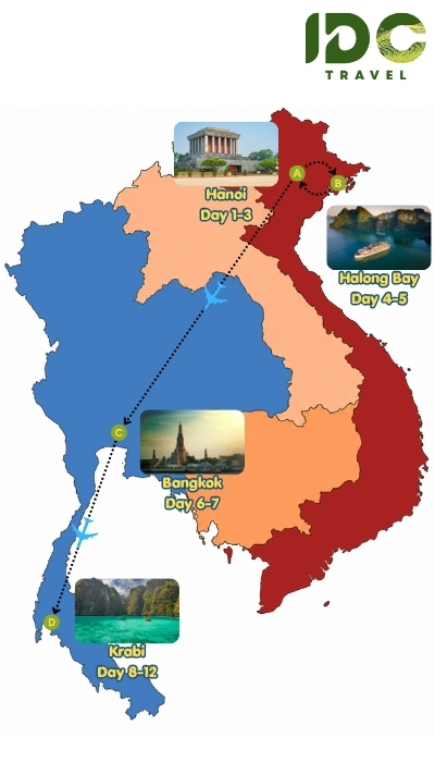 Itinerary 3_ Hanoi Halong Bangkok Krabi 12 days