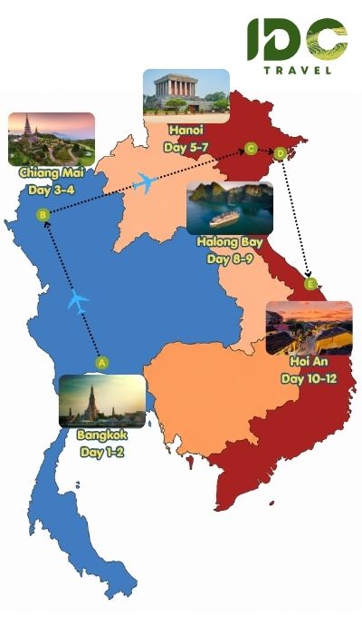 Itinerary 1_ Bangkok Chiang Mai Hanoi Halong Hoi An 12 days