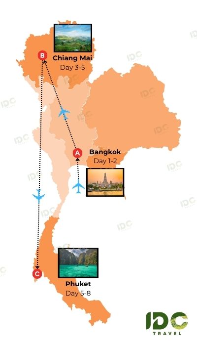 Itinerary 3_ Highlights Dash (Bangkok + Chiang Mai + Phuket)