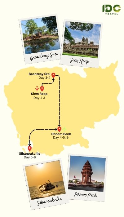 Journey of Temples and Beaches during 9 Days in Cambodia