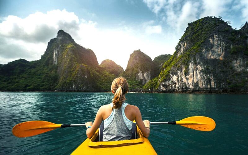 Kayaking in Ha Long Bay