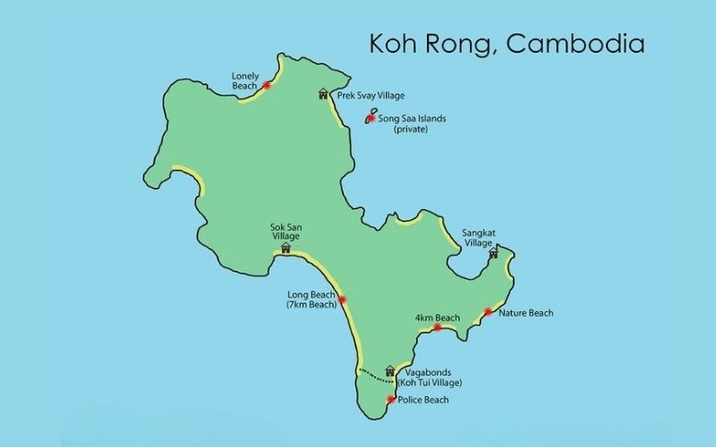 Koh Rong Island on map