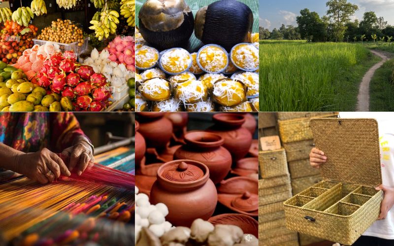 Signature products and images of the rural area in Preah Vihear, Cambodia.