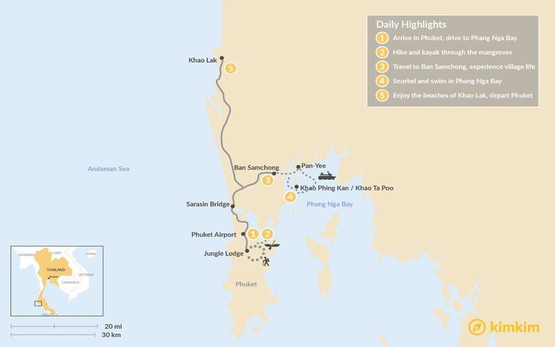 Explore Southern Thailand In 5 Days Trip Planner Map