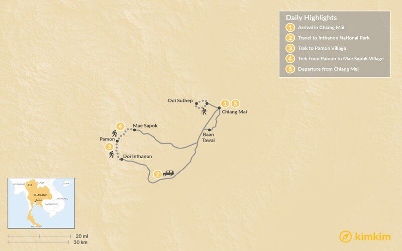 Explore Ancient Villages In Northern Thailand For 5 Days Trip Planner Map