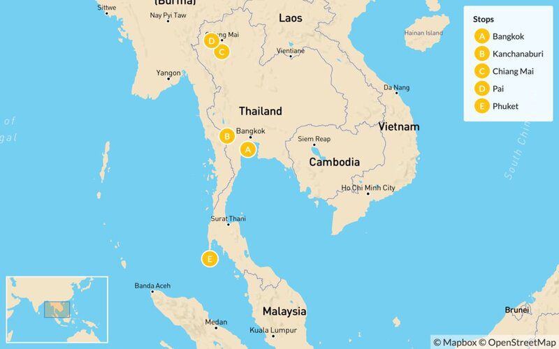 Fantastic Thailand 14 Days Tour For Adventure Lovers Trip Planner Map
