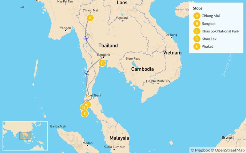 9 Days Around Thailand Package Tour Trip Planner Map