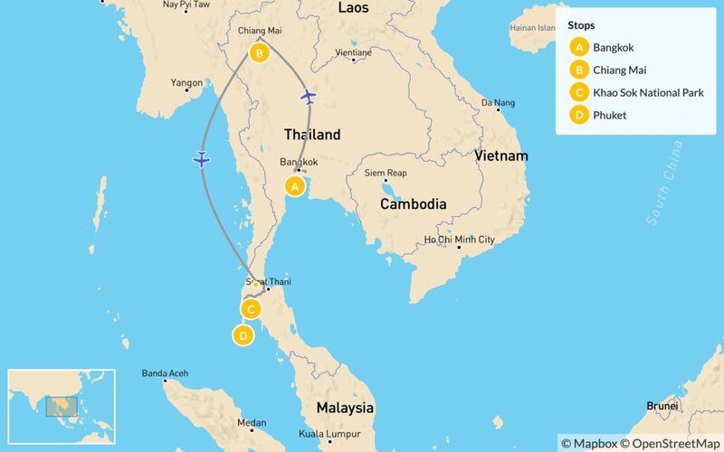 9 Days Culinary Tour From Northern To Southern Thailand Trip Planner Map