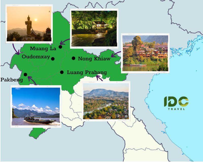 Northern Laos tourist map