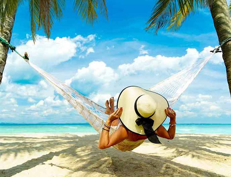 Relaxing on the beach