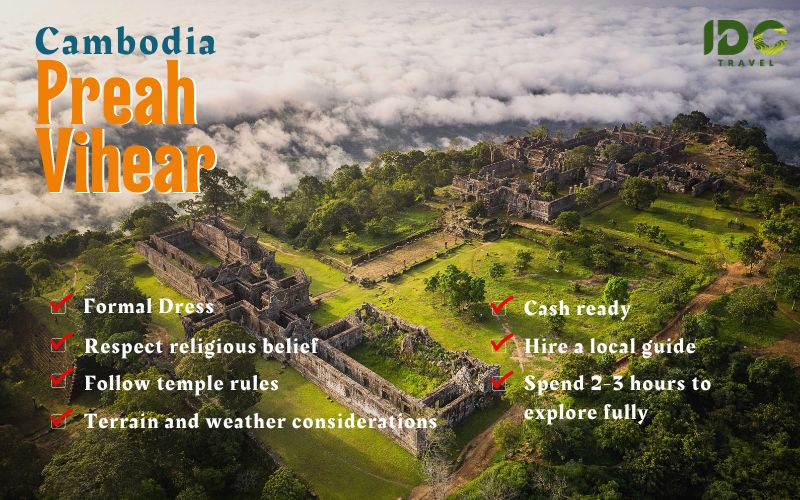Notes that visitors need to remember before entering Preah Vihear