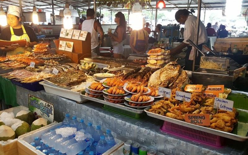 A variety of seafoods in Phuket Night Market