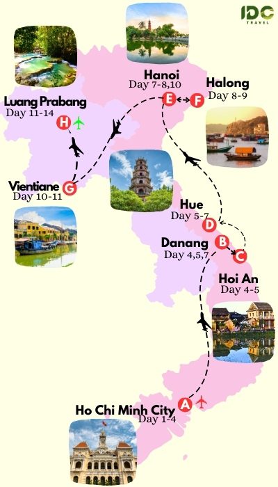 Panorama of Vietnam and Laos in 14 Days
