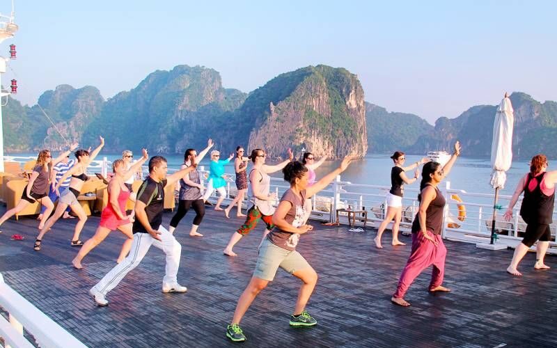 Pratice Tai Chi in Cruise