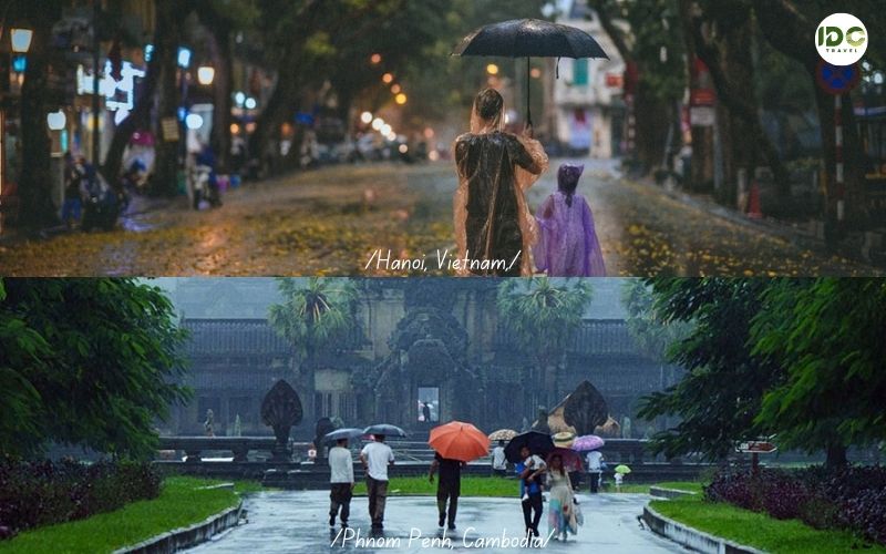 Rainy season in Vietnam and Cambodia