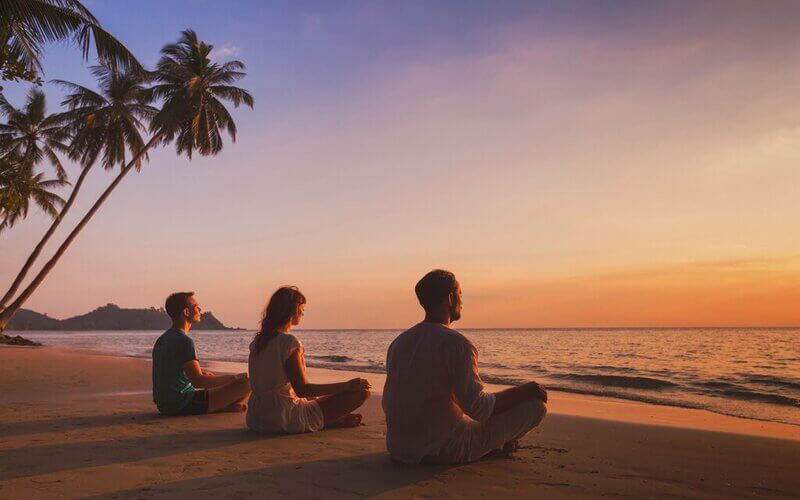Relax and rejuvenate with yoga, tai chi, and Pilates on the beach