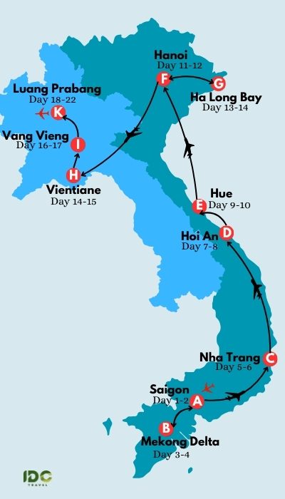 Relaxing Stay in Vietnam and Laos in 22 Days
