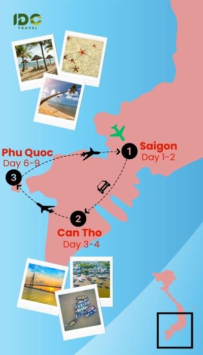 Southern Vietnam Sightseeing and Beach Relaxation for families in 9 Days