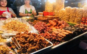 Sample local street food at Chiang Mai's famous night bazaar