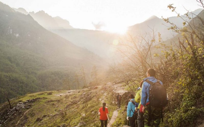 Trekking to the village