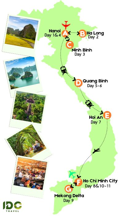 Tour across Vietnam in 11 days