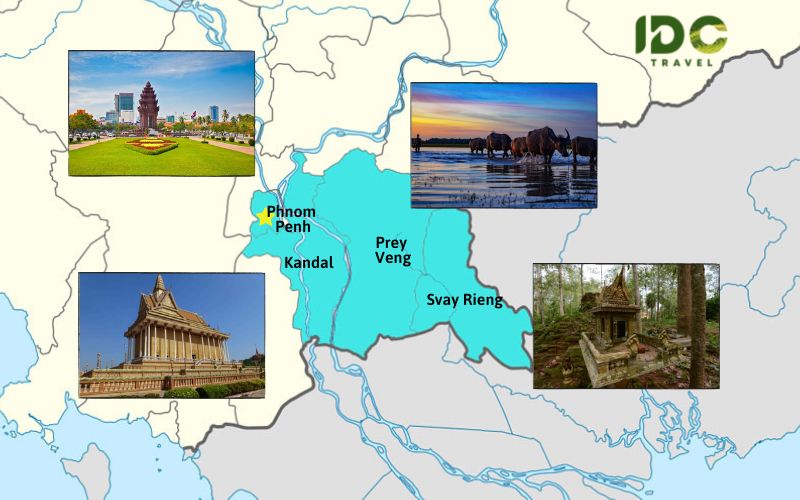 Tourist map of Phnom Penh and its surroundings