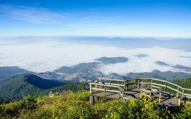 The scenery at the Kew Mae Pan natural trail, located in Doi Inthanon National Park, Thailand