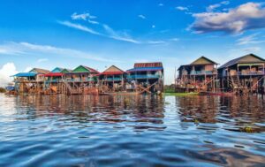 Floating village in Ton Le Sap Lake