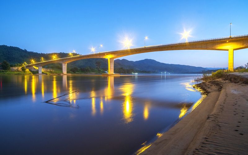Thailand-Laos Friendship Bridge - Pandaw Cruise Upstream